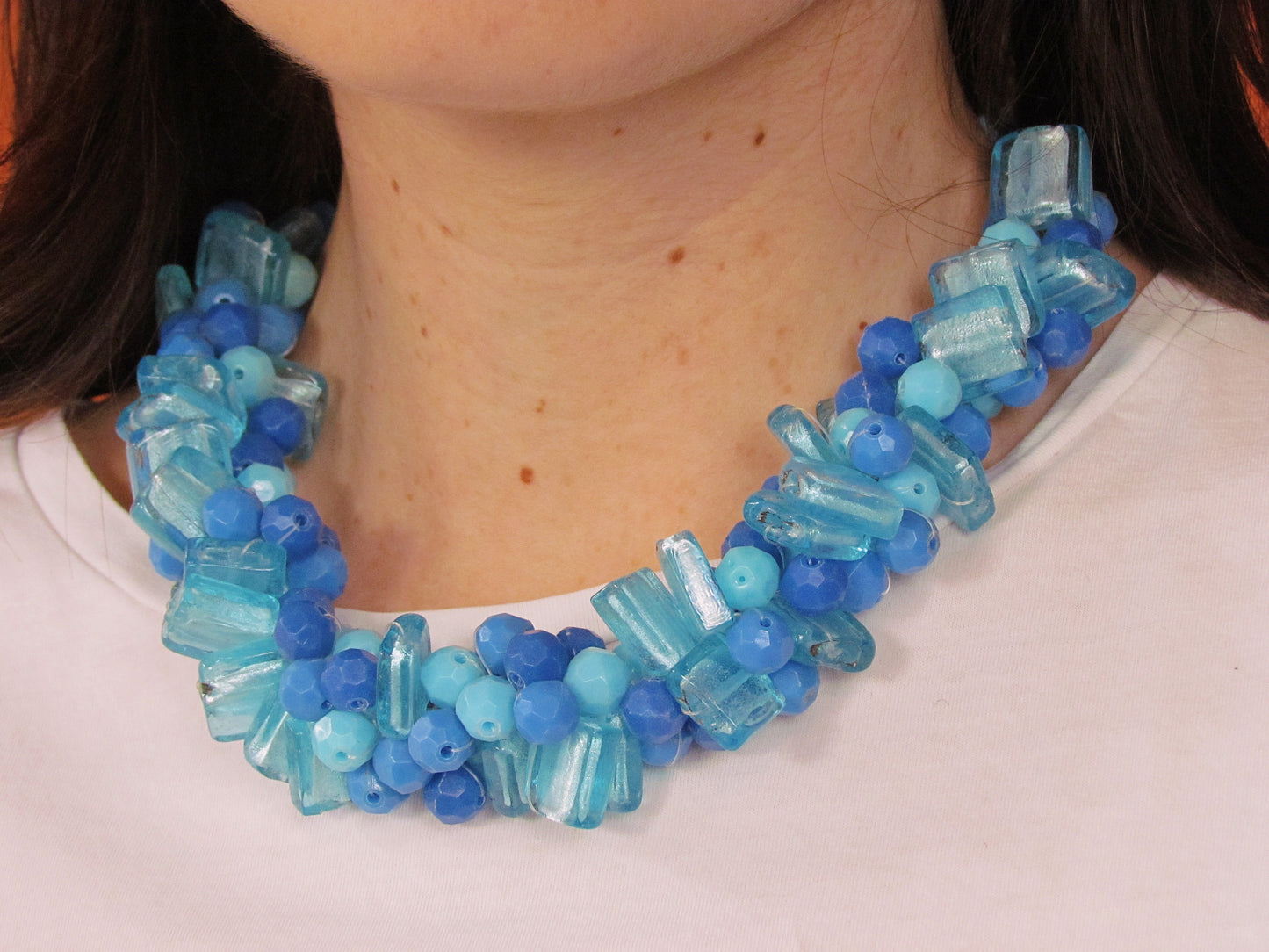 Handgemaakte blauwe ketting