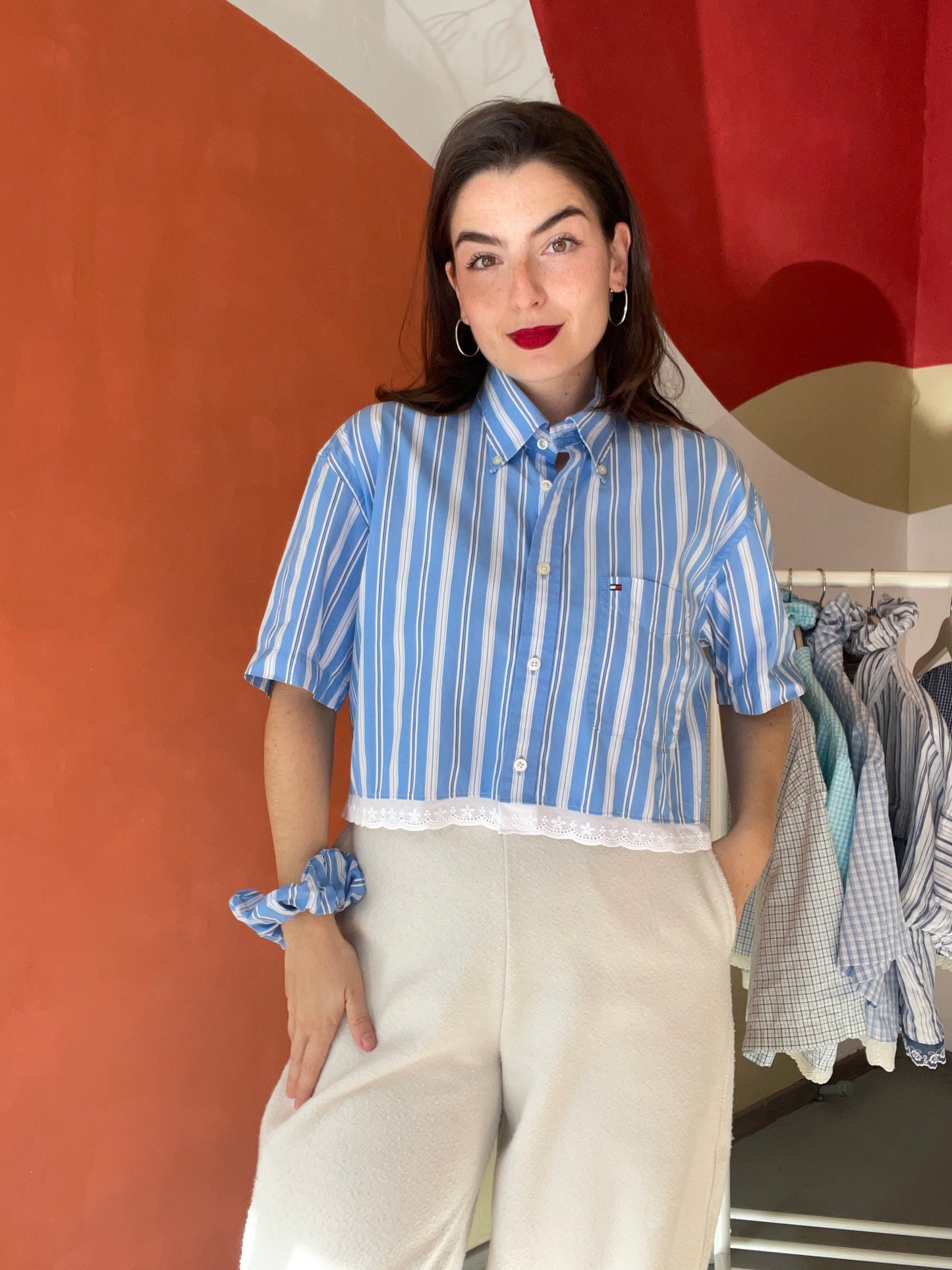 ROXY | Upcycled top & scrunchie - L