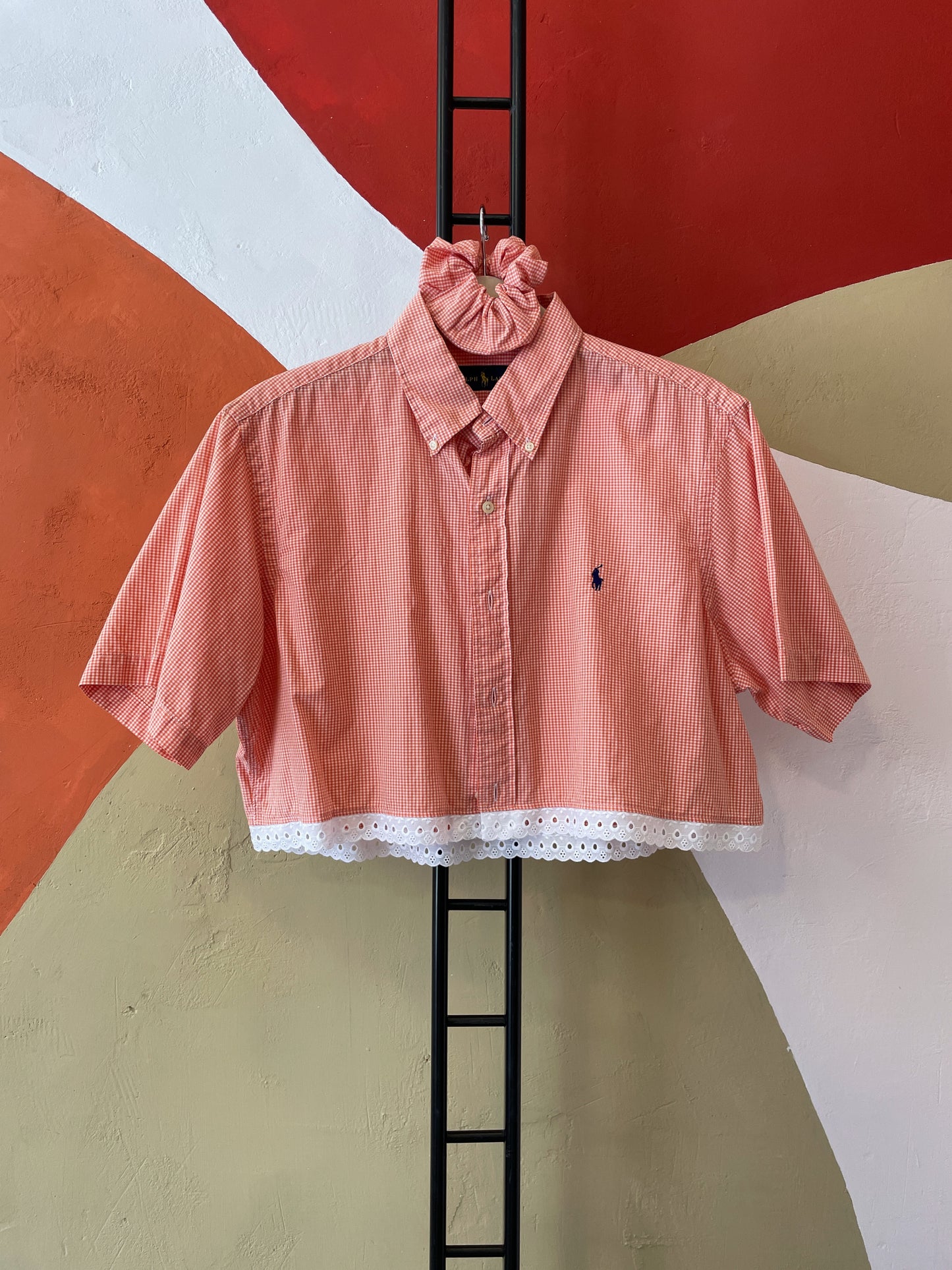 Ralph Lauren Upcycled top & scrunchie - L