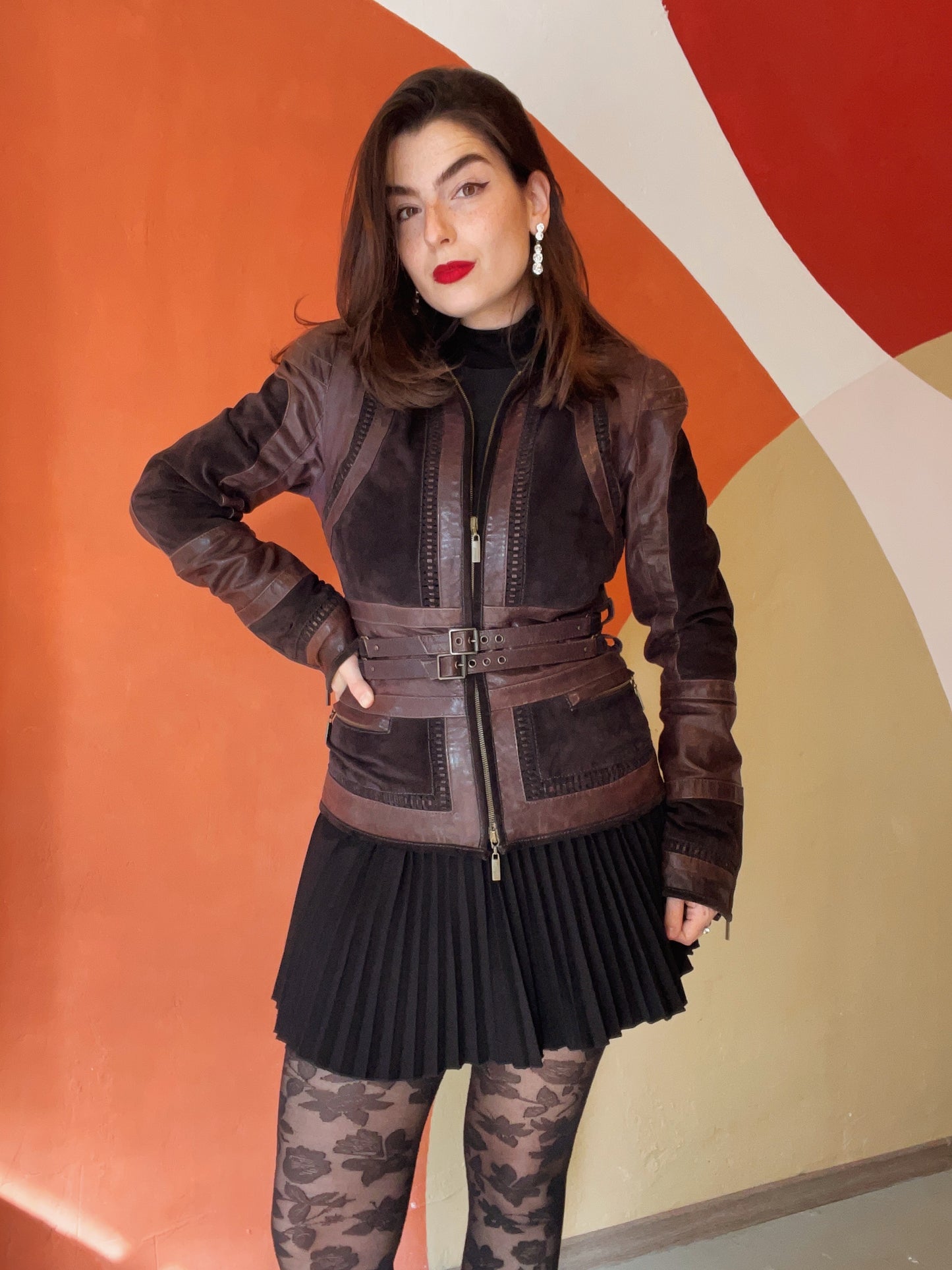 Just Cavalli leren jack - XS