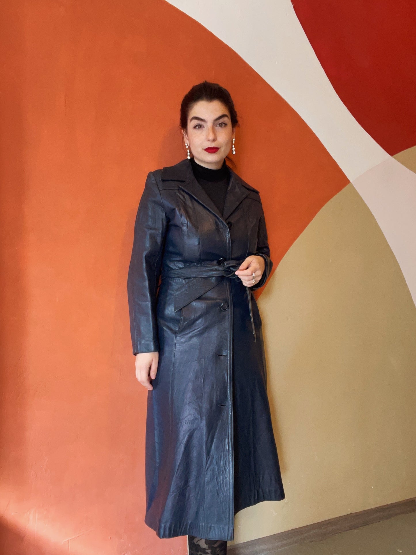 Esme leren trenchcoat - xs
