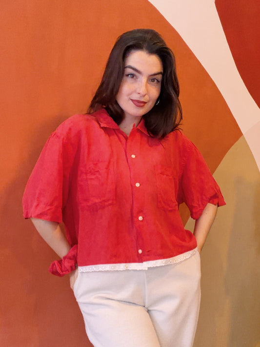 ROXY Ruby | Upcycled top & scrunchie - L