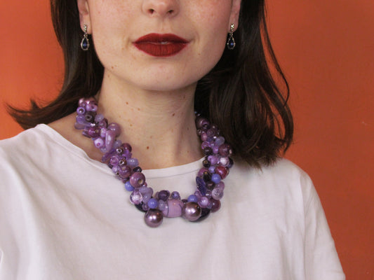 Handgemaakte paarse ketting