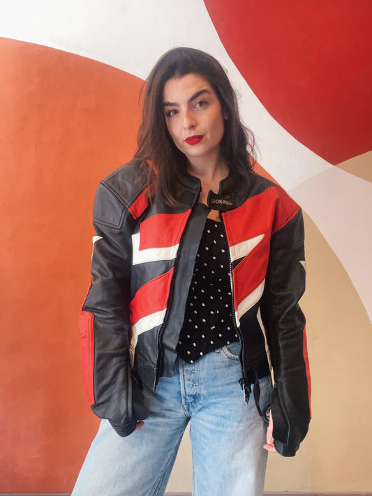 ''Lookwell'' leren motorjack (L/XL)
