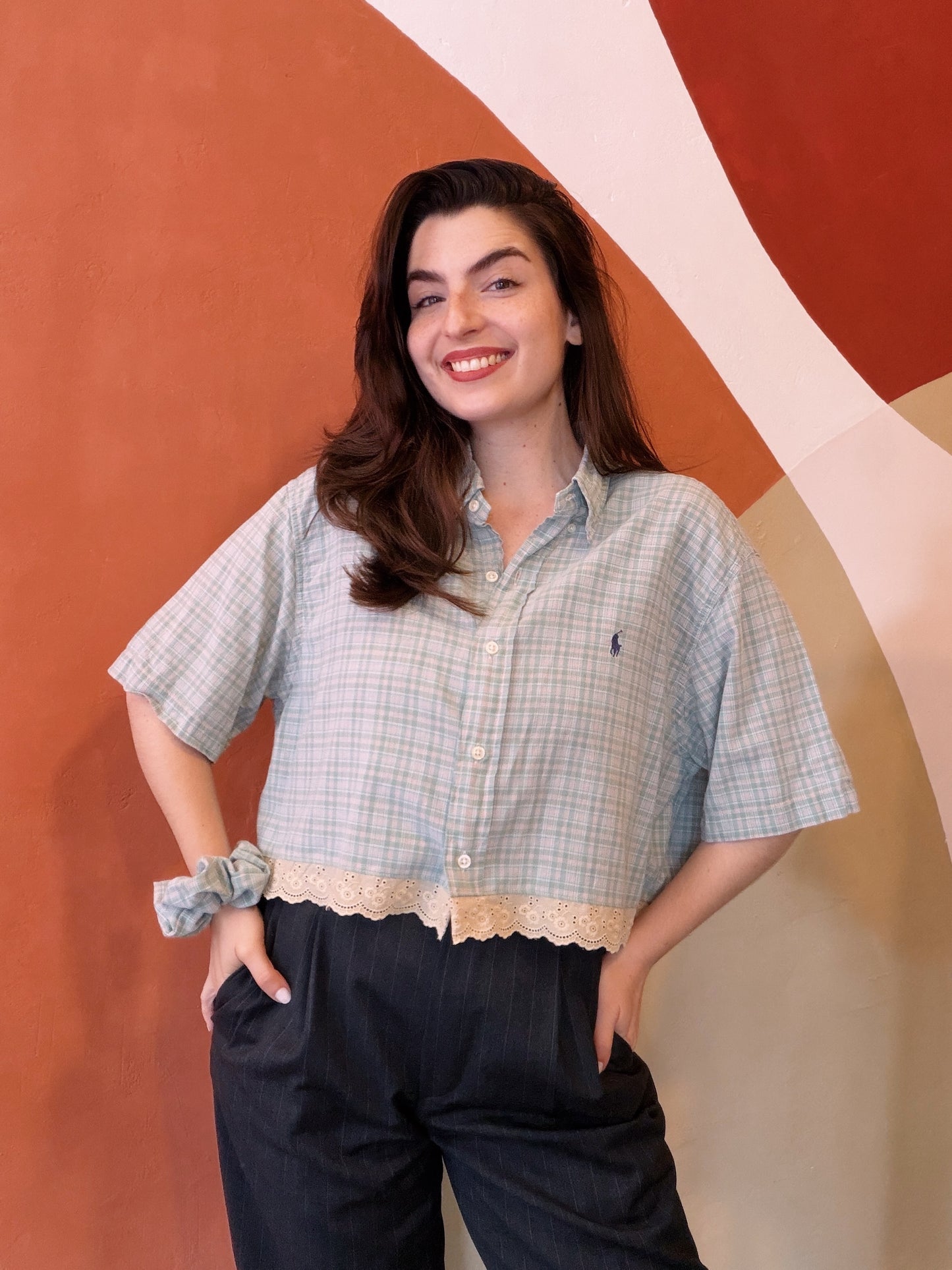 ROXY River | Upcycled top & scrunchie - L