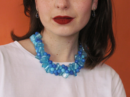Handgemaakte blauwe ketting