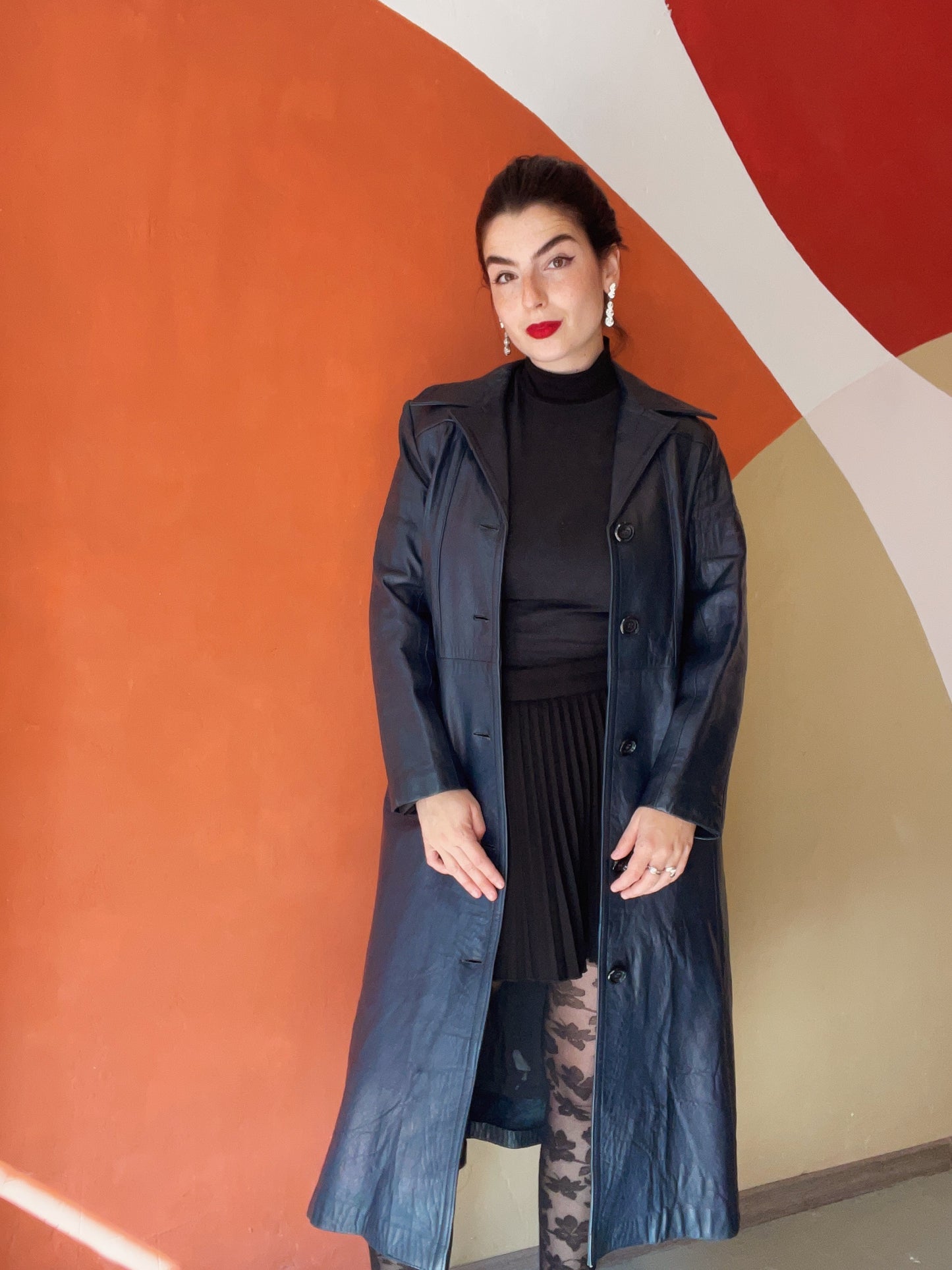 Esme leren trenchcoat - xs