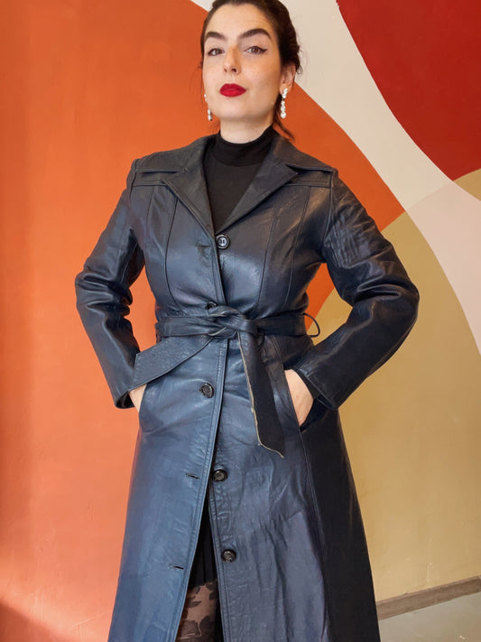 Esme leren trenchcoat - xs