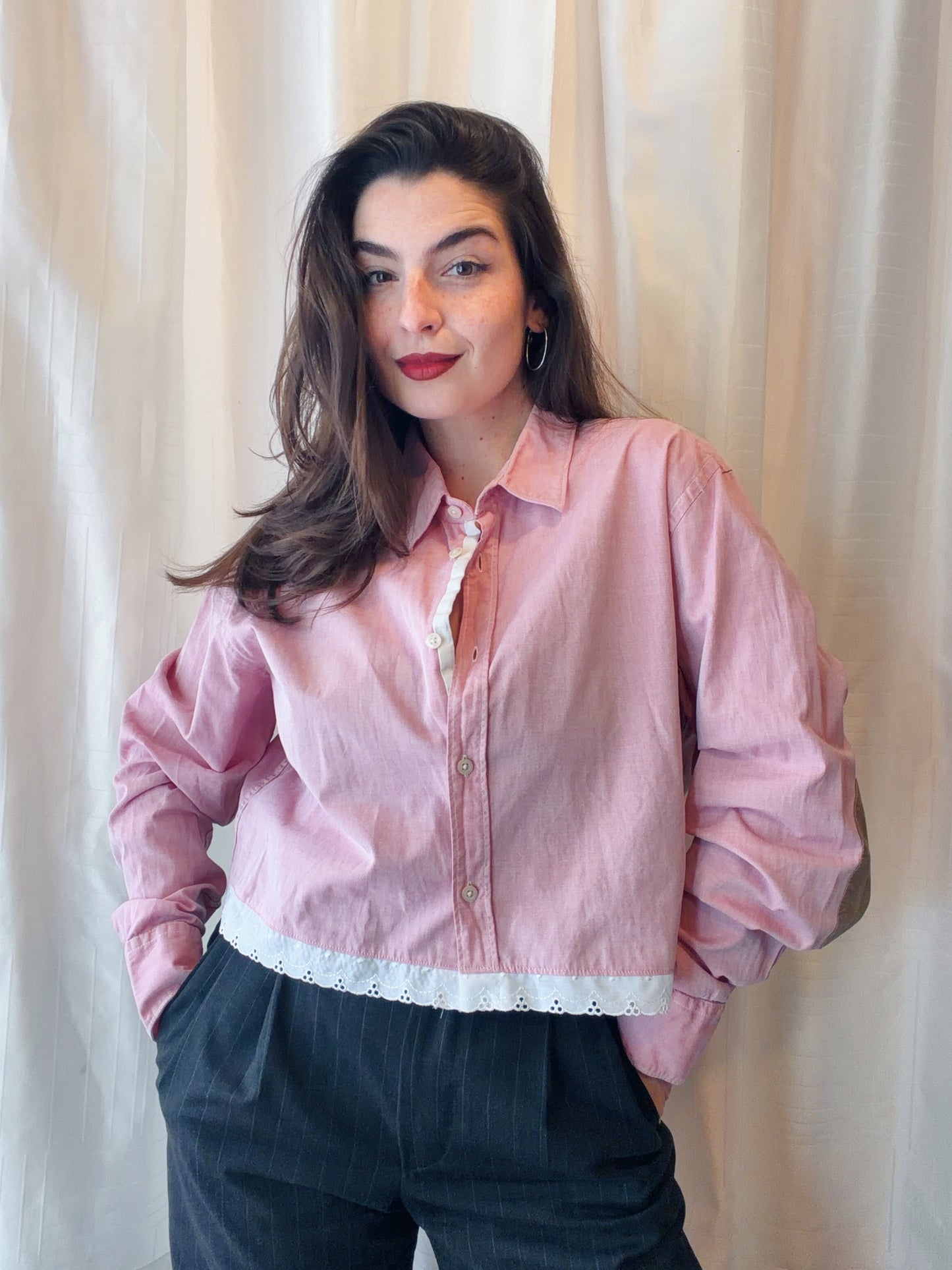 ROXY Rose | Upcycled top & scrunchie - L