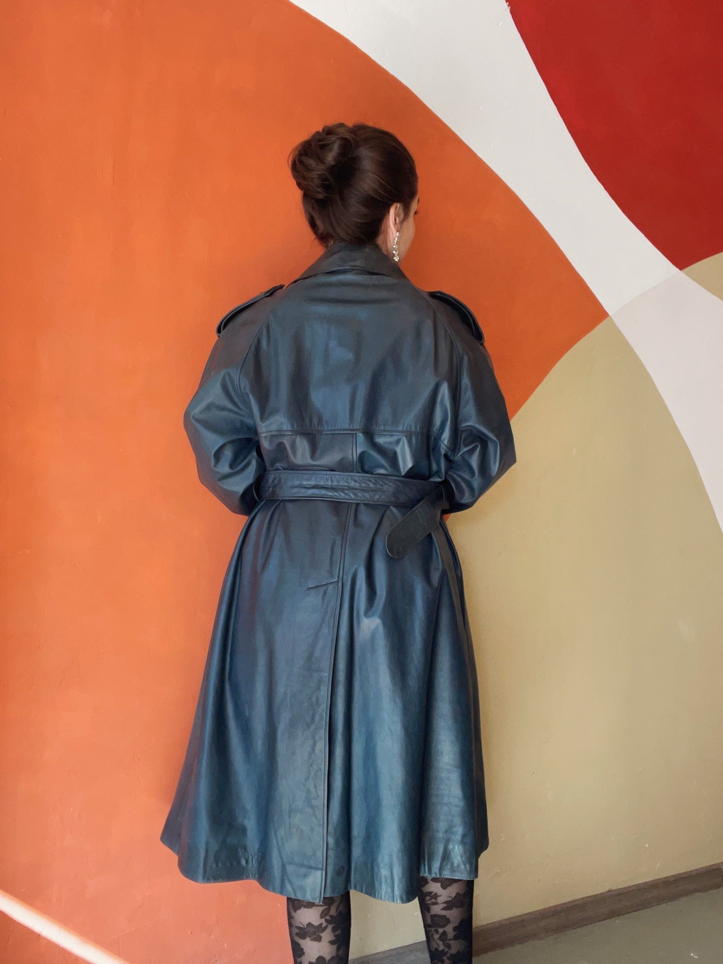 Lucy leren trenchcoat - L