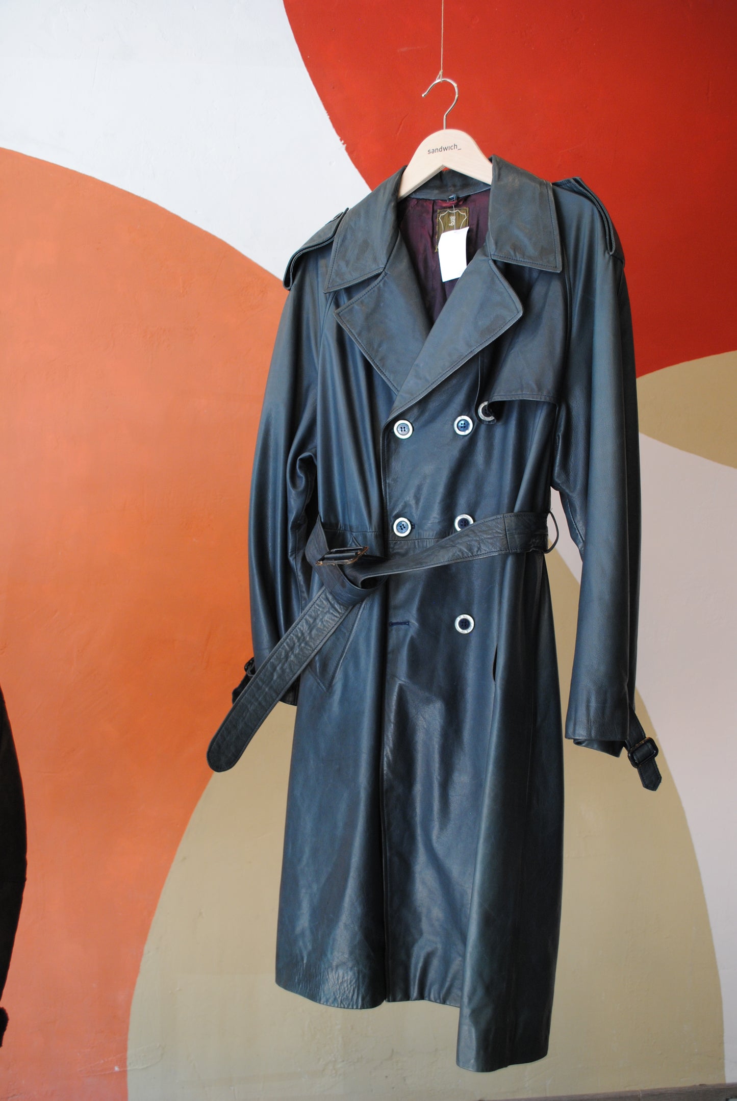 Lucy leren trenchcoat - L