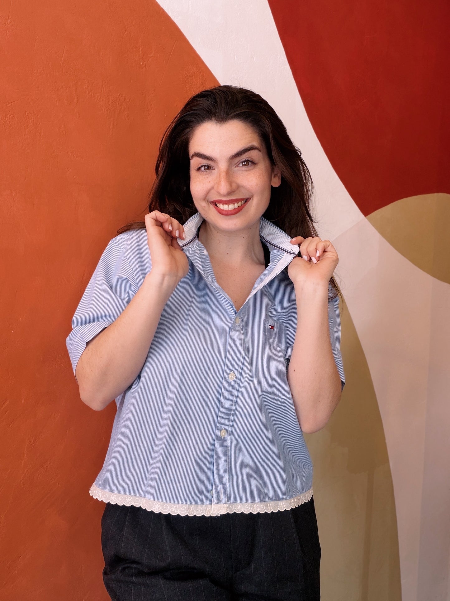 ROXY Raven | Upcycled top & scrunchie - L
