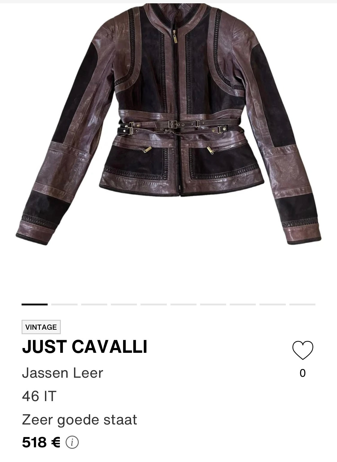 Just Cavalli leren jack - XS