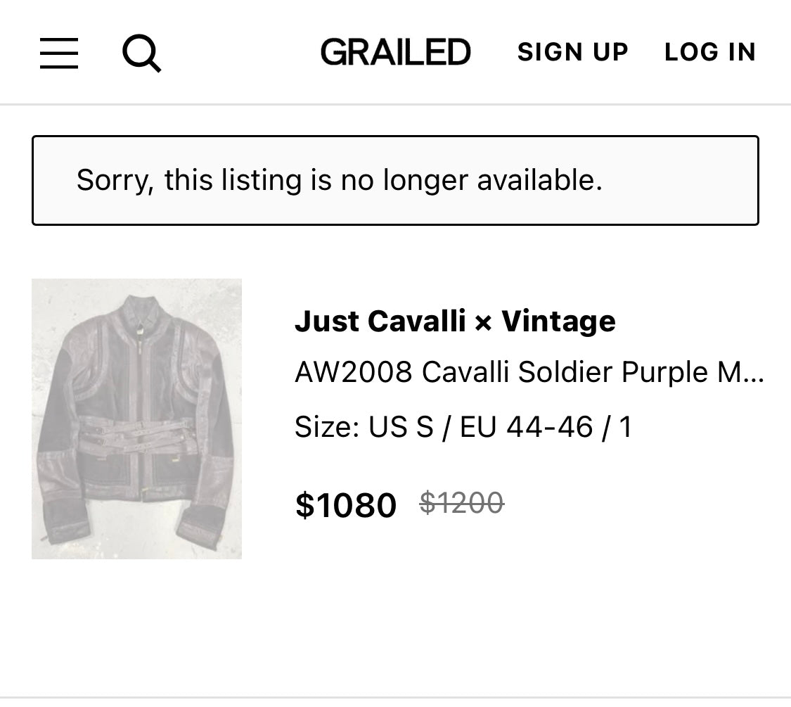 Just Cavalli leren jack - XS