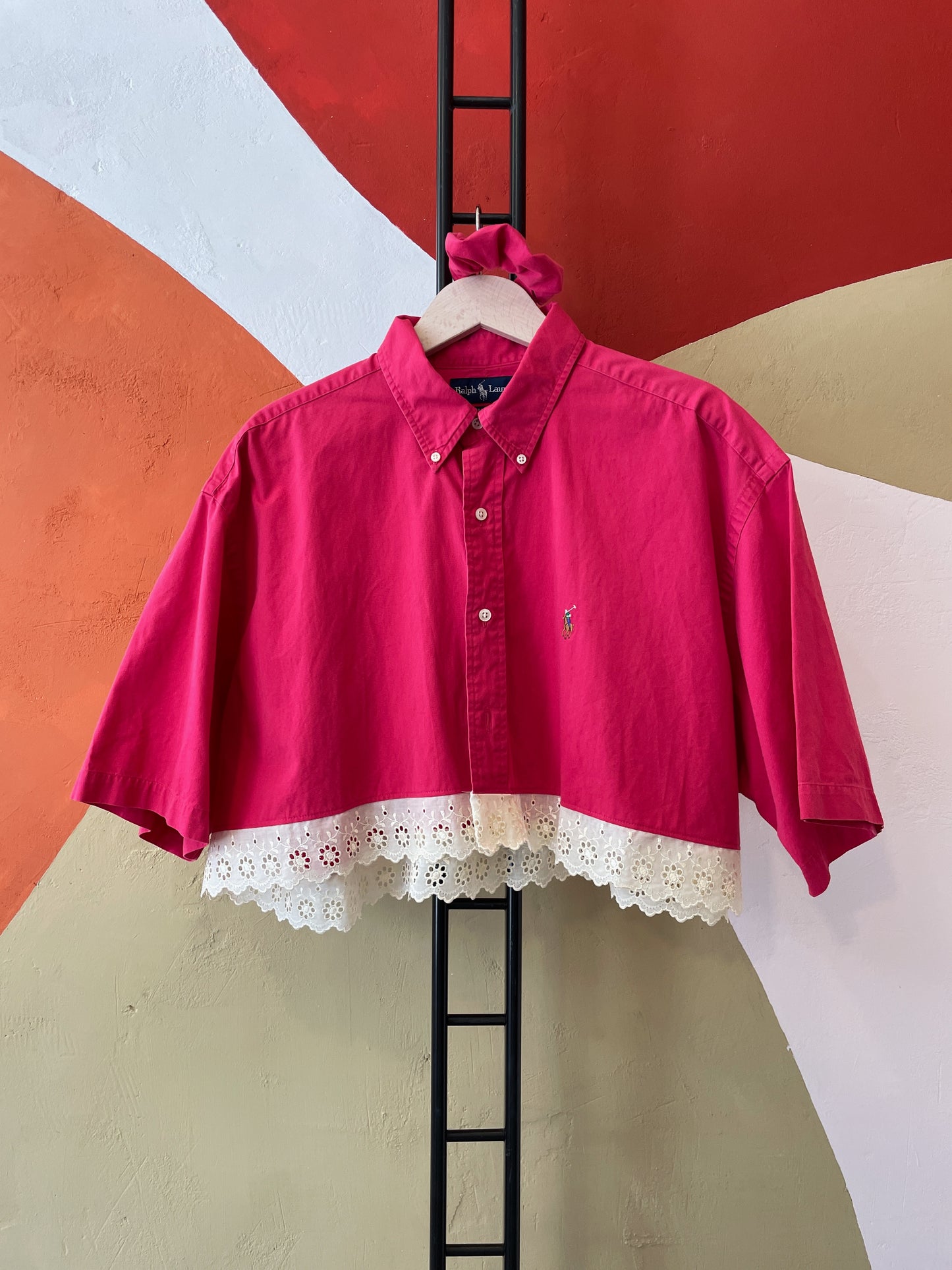 Ralph Lauren Upcycled top & scrunchie - L
