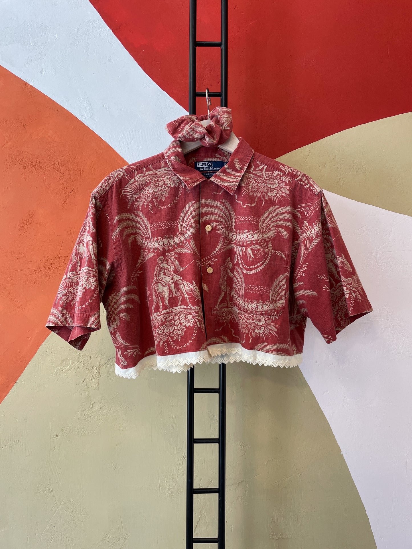 Ralph Lauren Upcycled top & scrunchie - M
